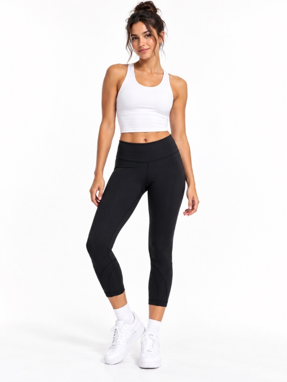 Lululemon Athletica Black Pilates Sporty Low Rise Cropped Workout Legging Size 6